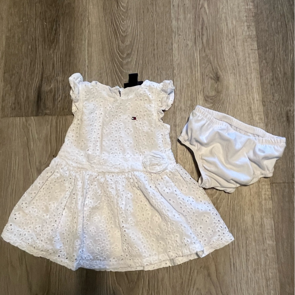 12 months Tommy Hilfiger white eyelet dress